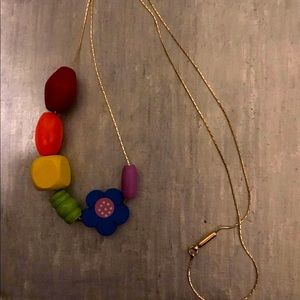 18k gold plated random bead Pride necklace